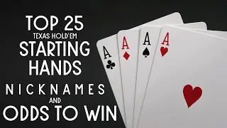 Learn Poker Basics ♠️♥️♣️♦️ Texas Hold'em Starting Hands, Nicknames, and Odds to Win