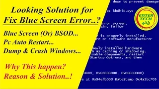 How to Fix Blue Screen Problem in Windows 7,10 - Fix Auto Restart Problem - Entertech Tamil