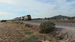 Union Pacific 8203 Blasting East At 70-MPH Crossing Rio Bravo Road, Arizona...Gila Sub