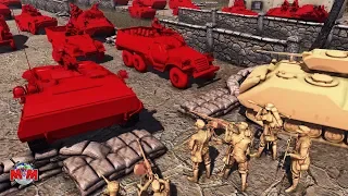 RED ARMY Attacks the TAN Capital ! Army Men Of War Battle Simulator
