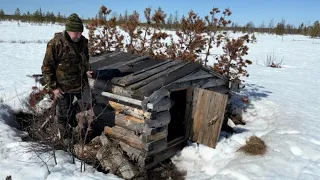 Ходили на болото, почистил скрадок. Видели гусей, пуночки летают.