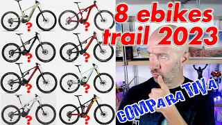 8 ebikes trail FULL POWER 2023: COMPARATIVA