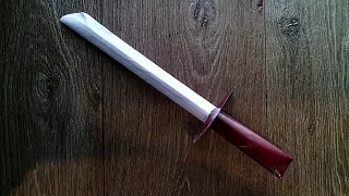 DIY Как сделать из бумаги меч легко и просто. Как сделать бумажный меч