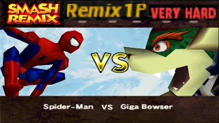 Smash Remix - Classic Mode Remix 1P Gameplay with BETA Spider-Man (VERY HARD)