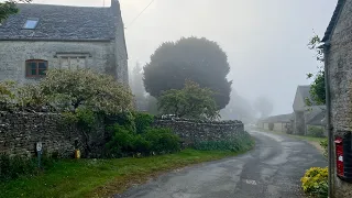Enchanting English Village: Mystical Morning WALK through Foggy Hampnett, ENGLAND