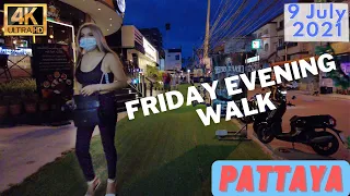 Pattaya 4K Walk, Friday Evening , Big C Extra, Pattaya Klang, Soi 6, Pattaya Beach, Soi Buakhao