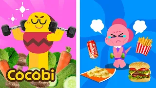 Eat Healthy Foods Song🥦🍖 + More BEST Good Habits Songs for Kids | Cocobi Nursery Rhymes