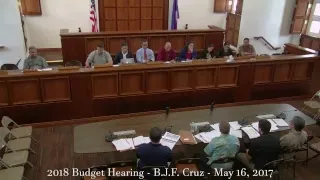 FY 2018 Budget Hearing - B.J.F. Cruz - May 16, 2017