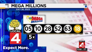 Here are the winning Mega Millions numbers for July 28, 2023