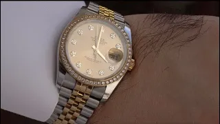 Rolex Datejust 36mm Jubilee Champagne Diamond Dial and Bezel