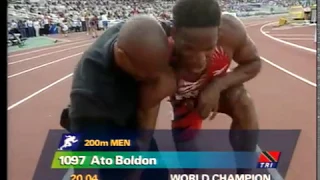 Ato Boldon becomes T&T's first ever world champion. Athens 1997