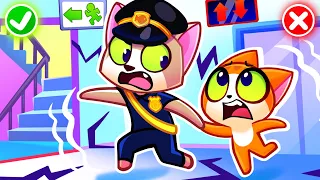 Earthquake Safety Song 🙀🌍 || Safety Tips for Kids by Purrfect Kids Songs 🎶🐾