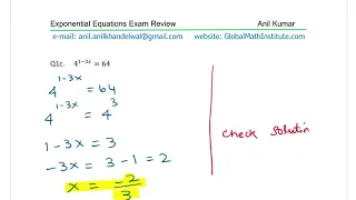 Strategy to Solve Exponential Equations with Logarithms for CGSE Exam Review