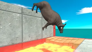 Long Jump Over a Lava Trap - Animal Revolt Battle Simulator