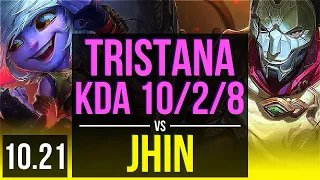 TRISTANA & Yuumi vs JHIN & Morgana (ADC) | Rank 2 Tristana, KDA 10/2/8 | NA Challenger | v10.21