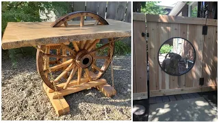 Garden and backyard decoration options using old wheels, flower bed borders and mailboxes!