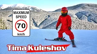 Tima Kuleshov 66km/h Ski speed 5years kids #Bukovel 2018!