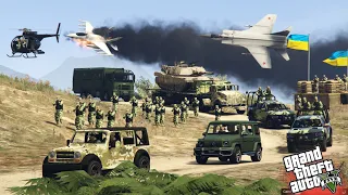 Russia vs Ukraine War | Russian Military Convoy Destroyed by Ukraine Military - GTA 5