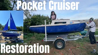 mini cruising sailboat | pocket cruiser | boat restoration project | trailerable pocket cruiser
