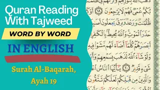 Quran Reading with Tajweed Rules Word by Word In English | Surah Al-Baqarah Ayah 19