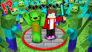 We Must Survive in a Circle of Surrounded Zombie in Minecraft - Maizen JJ and Mikey