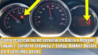 Cómo resetear luz de servicio en Dacia o Renault Logan 2, Sandero Stepway 2, Lodgy, Dokker, Duster