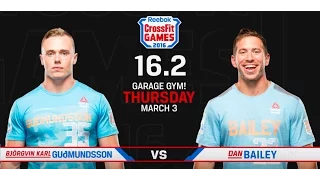 CrossFit Open 16.2 BJORGVIN KARL GUOMUNDSSON vs DAN BAILEY