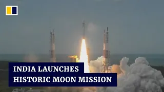 India launches home-grown lunar lander Chandrayaan-3, in bid to be fourth country to reach the moon