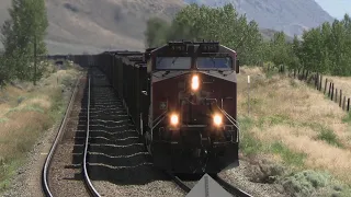 4K!! Two huge Canadian Pacific fully loaded Coal Trains in Southern, British Columbia!!