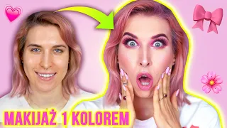 🎀 Cały makijaż NA RÓŻOWO! 🎀 makijaż jednym kolorem 😂 Agnieszka Grzelak Beauty