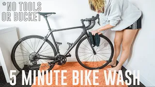 Easy 5 Minute Bike Wash INDOORS // NO TOOLS OR BUCKET NEEDED!