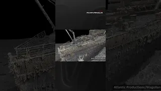 Never-before-seen view of Titanic wreckage.