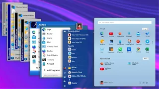Windows Start Menu Evolution (1995-2021)