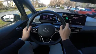 2023 Volkswagen ID.3 PA Facelift [204 HP] POV Test ride Full review (Details, inside space) CARiNIK