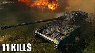 AMX 13 105 лучший КУСТОДРОТ 🌟 11 ФРАГОВ, КОЛОБАНОВ 🌟 World of Tanks бой на лт 10 франции