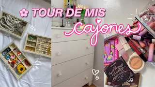 TOUR POR MIS CAJONES 💖 + tour de maquillaje, ropa, joyero