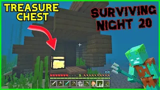 We Found The Sunken Shipwreck Pirates Attack  Surving Minecraft Night 20