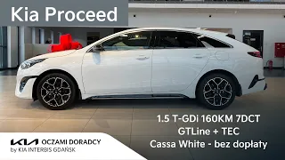 Kia Proceed 2024 [1.5 T-GDI 160KM 7DCT] wersja GTLine + TEC w kolorze Cassa White - bez dopłaty