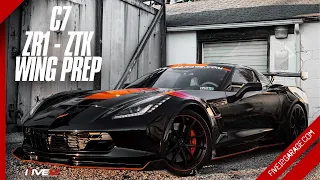 C7 Corvette ZR1 ZTK High Wing Spoiler Prep for Install | Extreme Online Store ZR1 ZTK EOS
