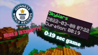 Fastest Hypixel SkyWars game ever! (0:19 sec, world record?)