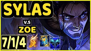 SYLAS vs ZOE - 7/1/4 KDA MID GAMEPLAY - KR Ranked MASTER