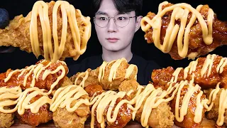 ENG SUB) ASMR FRIED CHICKEN & CHEESE FRIED CHICKEN EATING SOUNDS MUKBANG 치즈 양념치킨 치킨 먹방ASMR MUKBANG