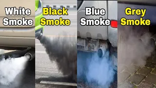 4 Types of Car Exhaust Smoke Explained in Urdu Hindi | White | Black | Blue and Grey Smoke