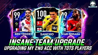 INSANE SQUAD UPGRADE IN MY 2nd ACC ft 100 OVR SANCHO , 99 OVR BEN YEDDER & AWB ! TOTS FIFA MOBILE 21