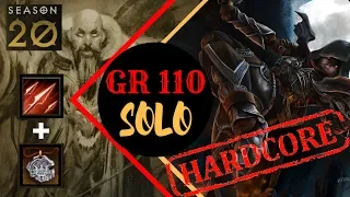 [S20] GO HARDCORE OR GO HOME | GR 110 SOLO DH | CRIMSON FIRE MULTISHOT BUILD | DIABLO 3 PATCH 2.6.8