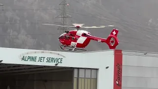 Eurocopter H145 MBB BK117 D-3 HB-ZQO Rega landing Sion airport Valais Switzerland 19.12.2022