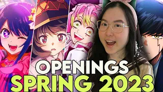 First Time Reacting to TOP 40 SPRING 2023 OPENINGS ! | ANIME OP ED REACTION