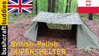 Bushcraft Shelter - British-Polish Supershelter step by step bushcraft  camp tutorial