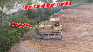 Part.131| One More Corner Completed 100% By Dozers And Dump Trucks Dumping And Pushing Stone Mixed