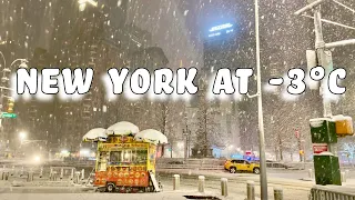 Walking New York City in Heavy Snowfall, Magical NYC Snow Walk ❄️